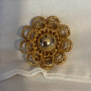 Beautiful and Unusual Brooch in Gold Tone